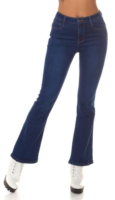 hoge taille push up flarred jeans blauw